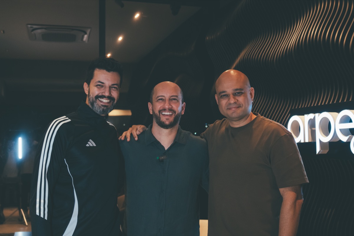 Ricardo Ferreira, Otávio Machado e Fábio Ramos no REVERB da Arpejo